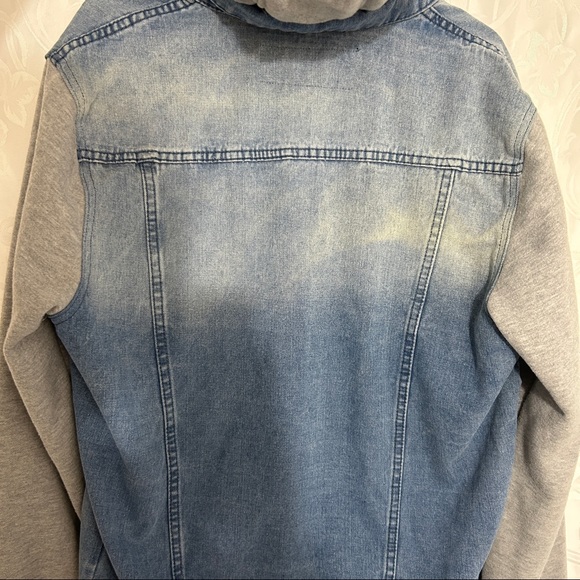 West Forty Nine Denim Grey Fleece Contrast Jacket - Picture 9 of 11